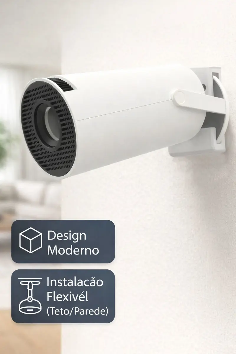 Suporte Para Projetor HY300 de Teto e Parede Ajustavel Branco foto 2