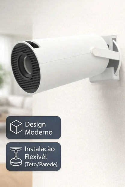 Suporte Para Projetor HY300 de Teto e Parede Ajustavel Branco foto 2