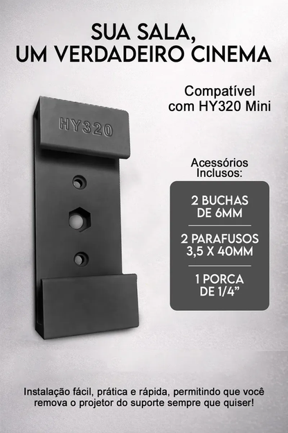 Suporte Para Projetor HY300 de Teto e Parede Ajustavel Preto foto 2